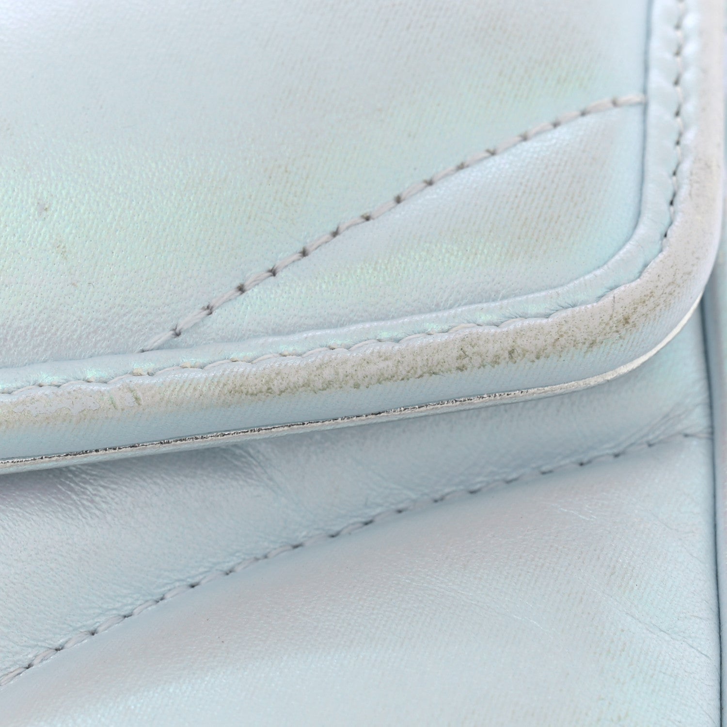 Gucci Iridescent Nappa Chevron Matelasse Small GG Marmont Shoulder Bag Iridescent Snow Light Blue 15 of 17