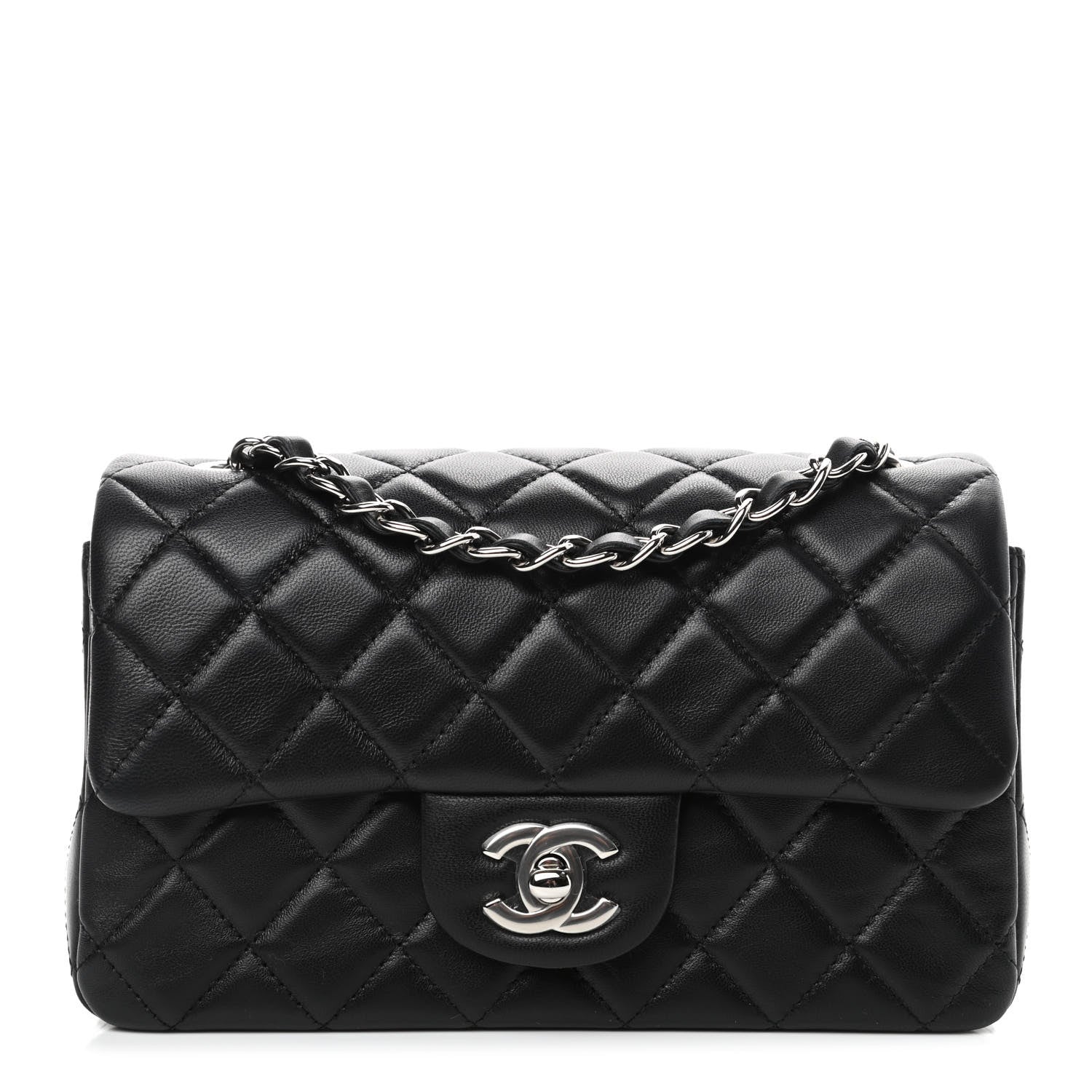 Chanel Lambskin Quilted Mini Rectangular Flap Black 1 of 4
