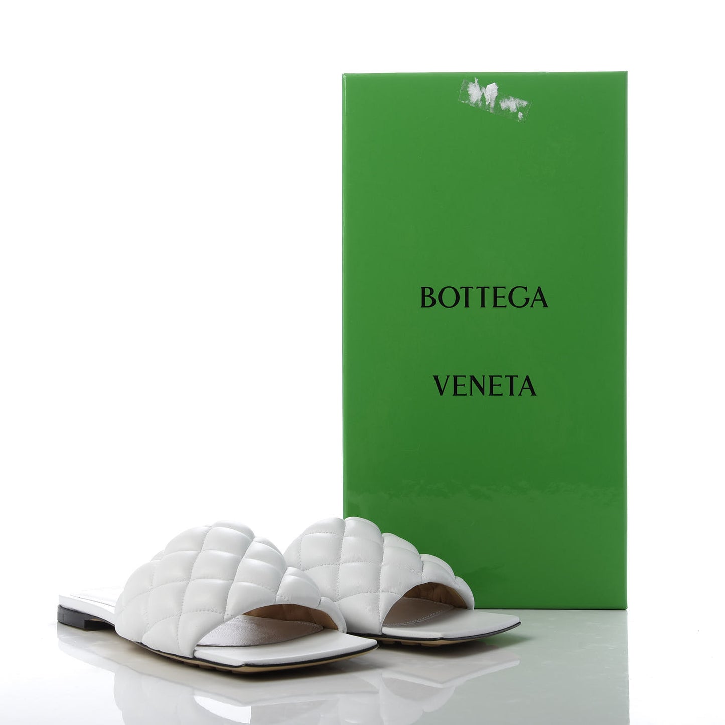 Nappa Matelasse Padded Flat Sandals 37 Optic White