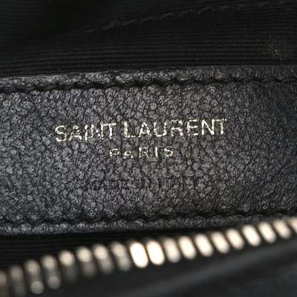 Saint Laurent Grain De Poudre Matelasse Chevron Quilted Round Vinyle Camera Bag Black 6 of 12