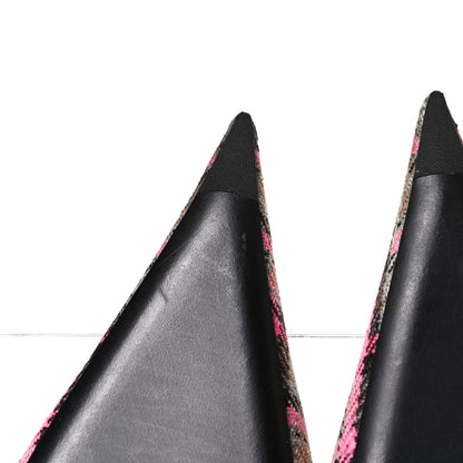 Balenciaga Wool Check Pointed Toe 40mm Mules 38 Grey Pink 10 of 12