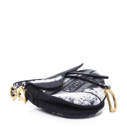 Christian Dior Canvas Tie Dye Saddle Bag Blue Multicolor 4 of 10