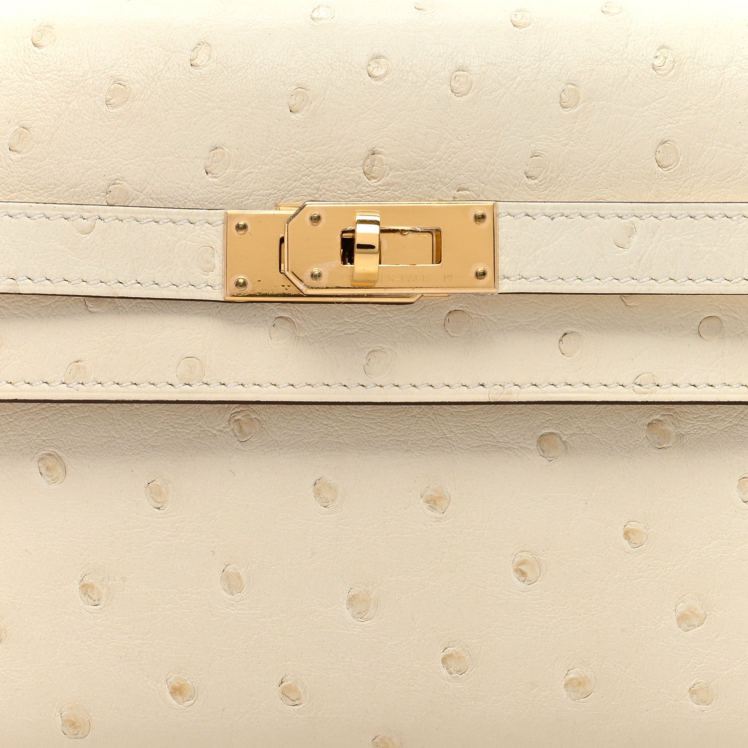 Hermes Ostrich Kelly Wallet To Go Craie 8 of 11