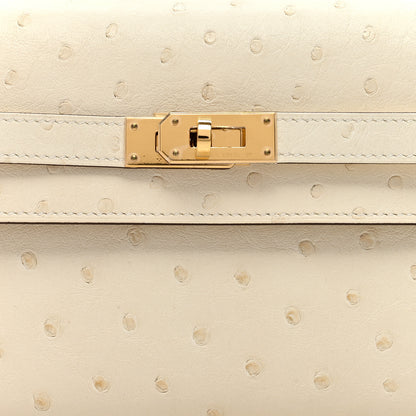 Hermes Ostrich Kelly Wallet To Go Craie 8 of 11