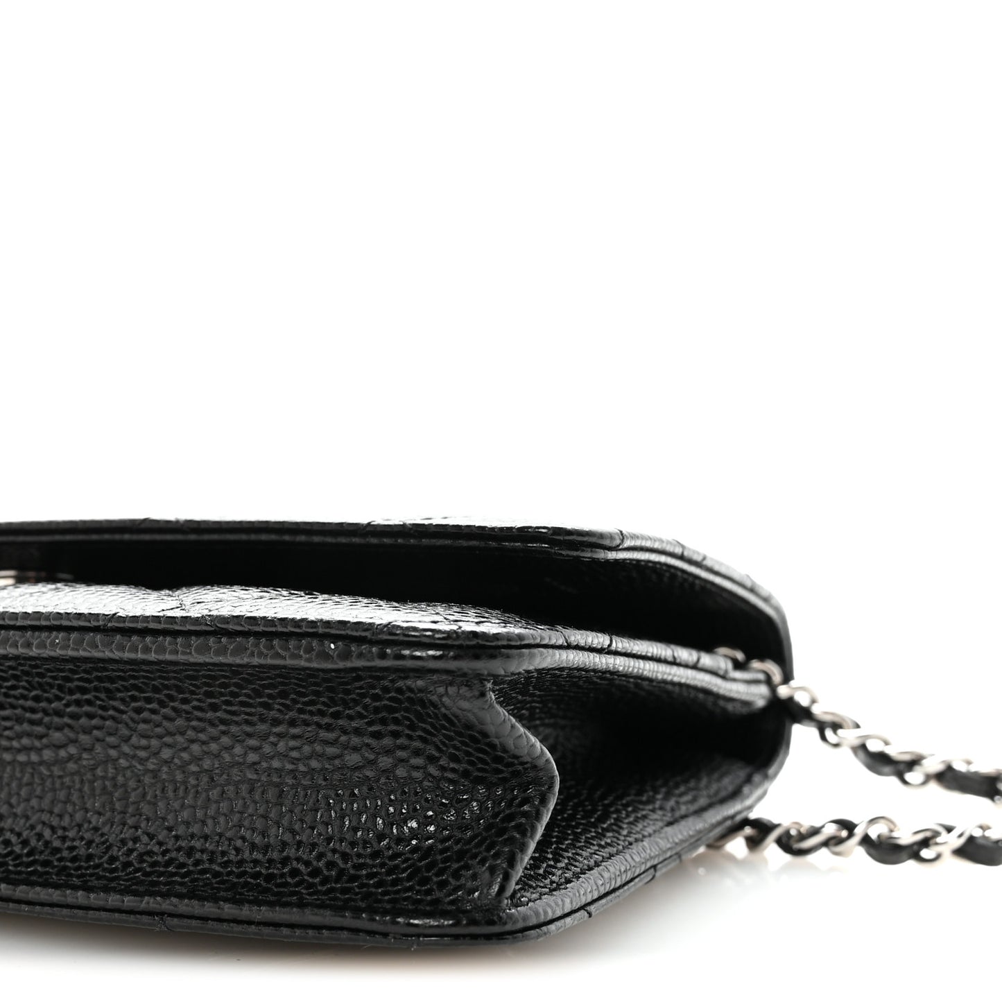 Caviar Quilted Wallet on Chain WOC Black