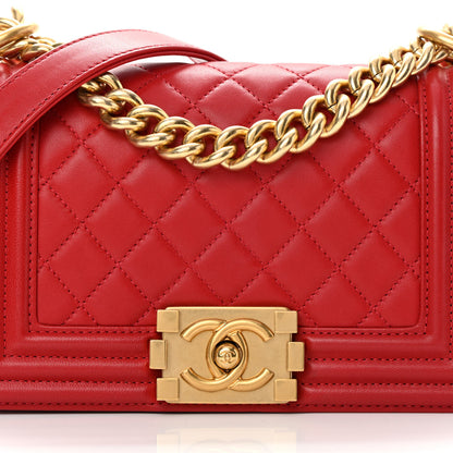 Chanel Lambskin Quilted Small Boy Flap Red 7 of 11
