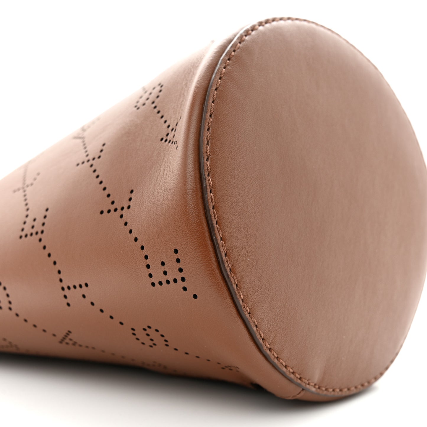 Perforated Eco Alter Nappa Mini Bucket Bag Brown