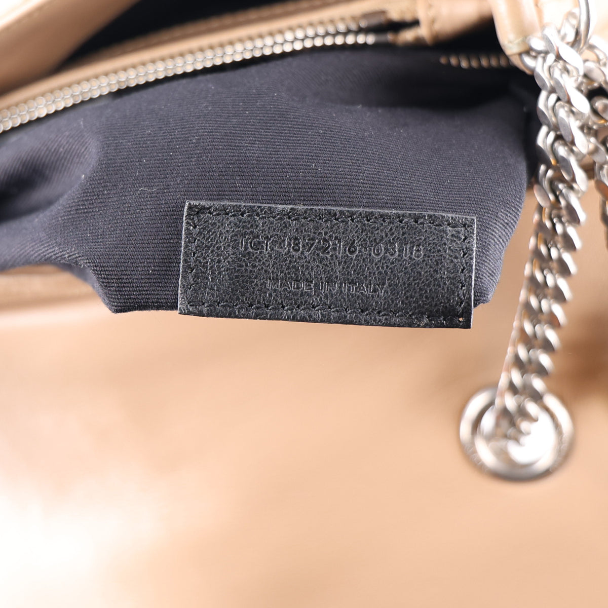 Saint Laurent Calfskin Y Quilted Monogram Medium Loulou Chain Satchel Nude Powder 8 of 11