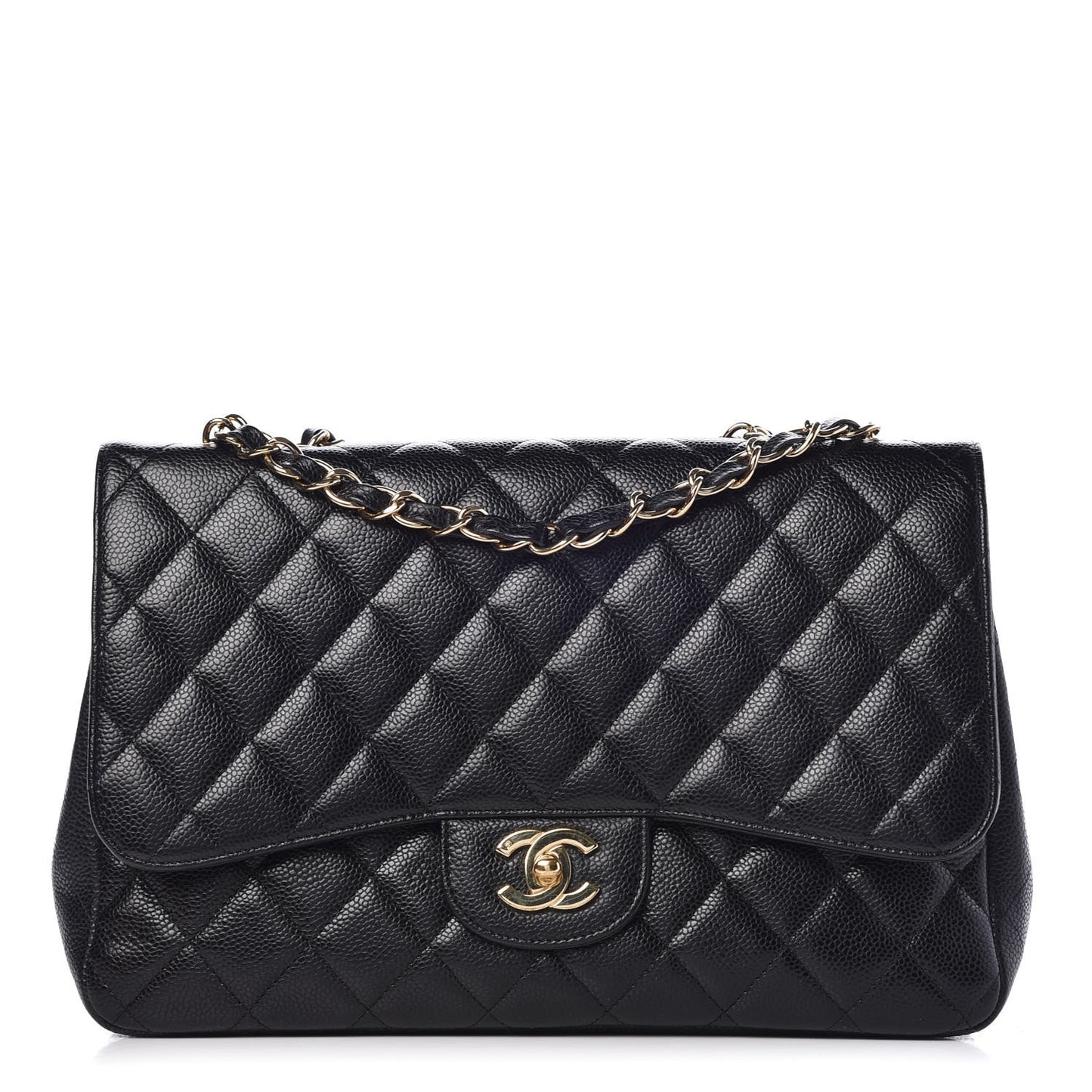 Caviar Quilted Jumbo Single Flap Black