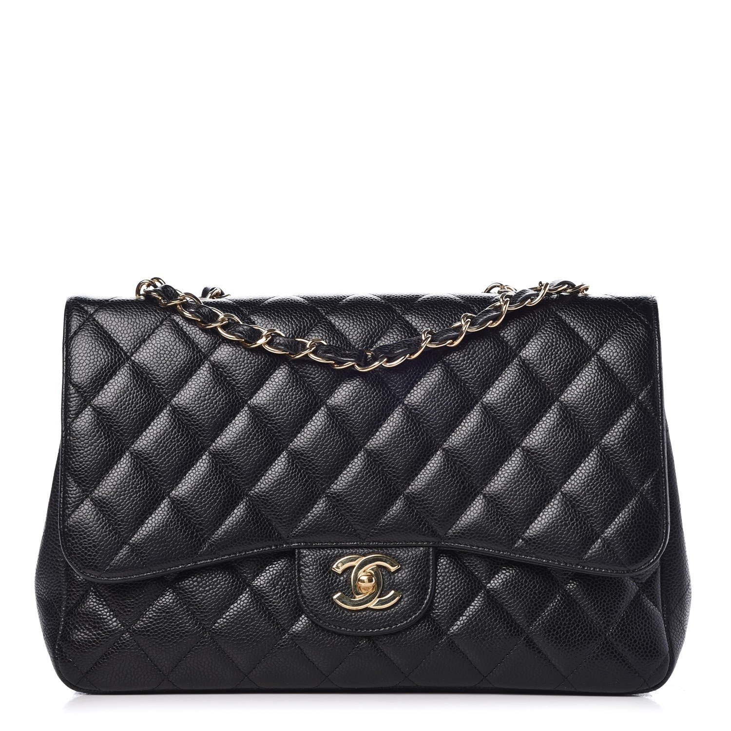Chanel Caviar Quilted Jumbo Single Flap Black 1 of 8