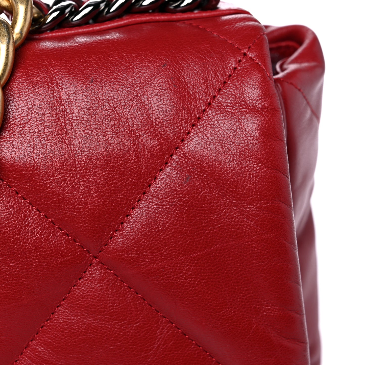 Goatskin Quilted Maxi Chanel 19 Flap Red