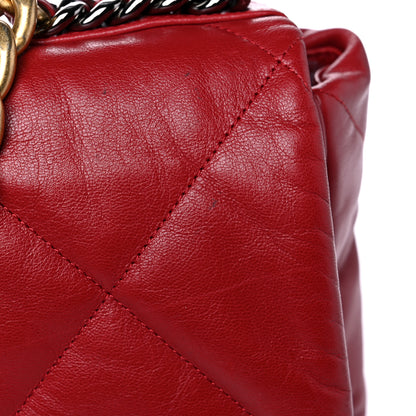 Chanel Goatskin Quilted Maxi Chanel 19 Flap Red 15 of 16