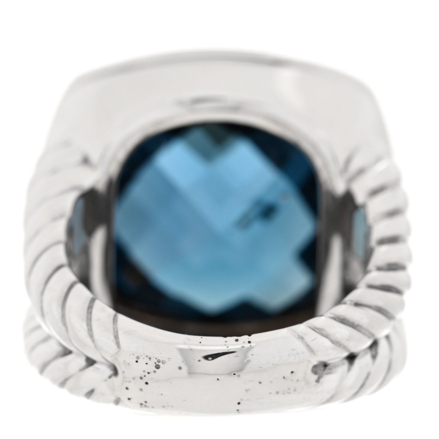 Sterling Silver Diamond Hampton Blue Topaz 17mm Albion Ring 55 7.25