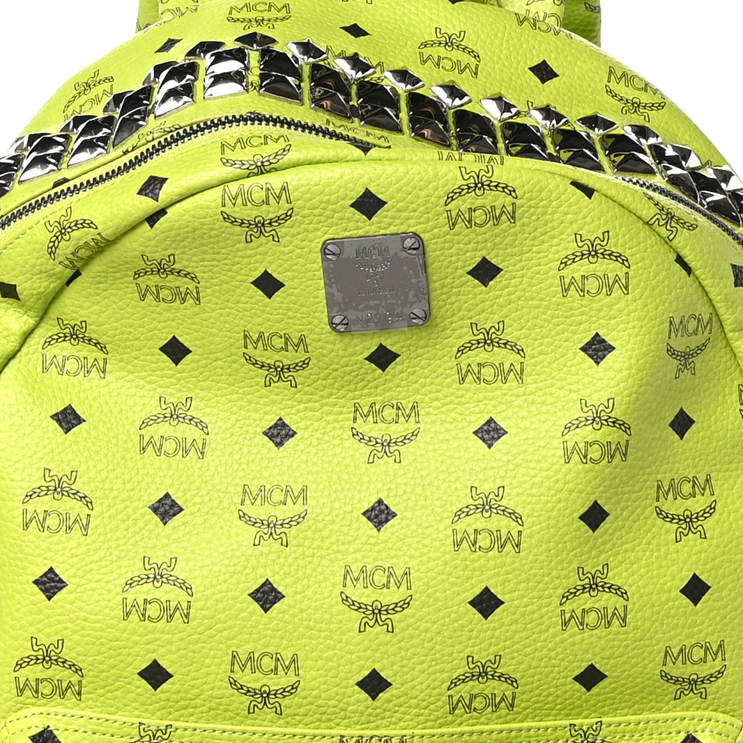 MCM Visetos Crown Stud Large Stark Backpack Green 7 of 9