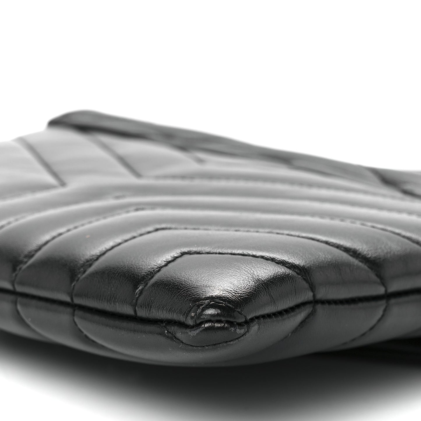 Calfskin Y Quilted Monogram Loulou Flap Bag Black