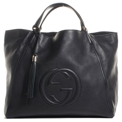Gucci Pebbled Calfskin Large Soho Shoulder Bag Black 1 of 9