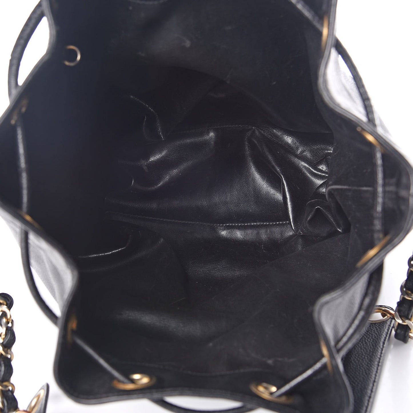Caviar CC Drawstring Shoulder Bag Black