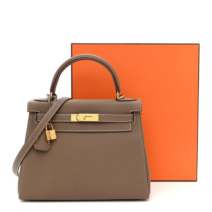 Hermes Togo Kelly Retourne 28 Etoupe 16 of 16