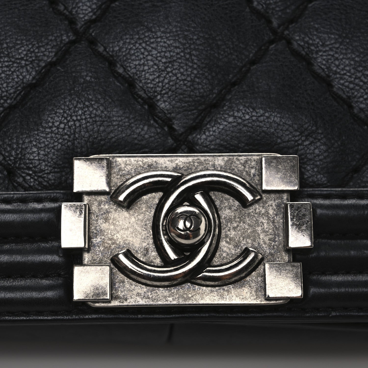 Chanel Calfskin Double Stitch Medium Boy Flap Black 9 of 12