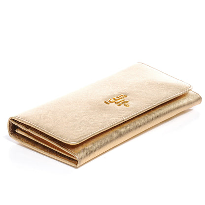 Prada Saffiano Continental Flap Wallet Platino 4 of 10