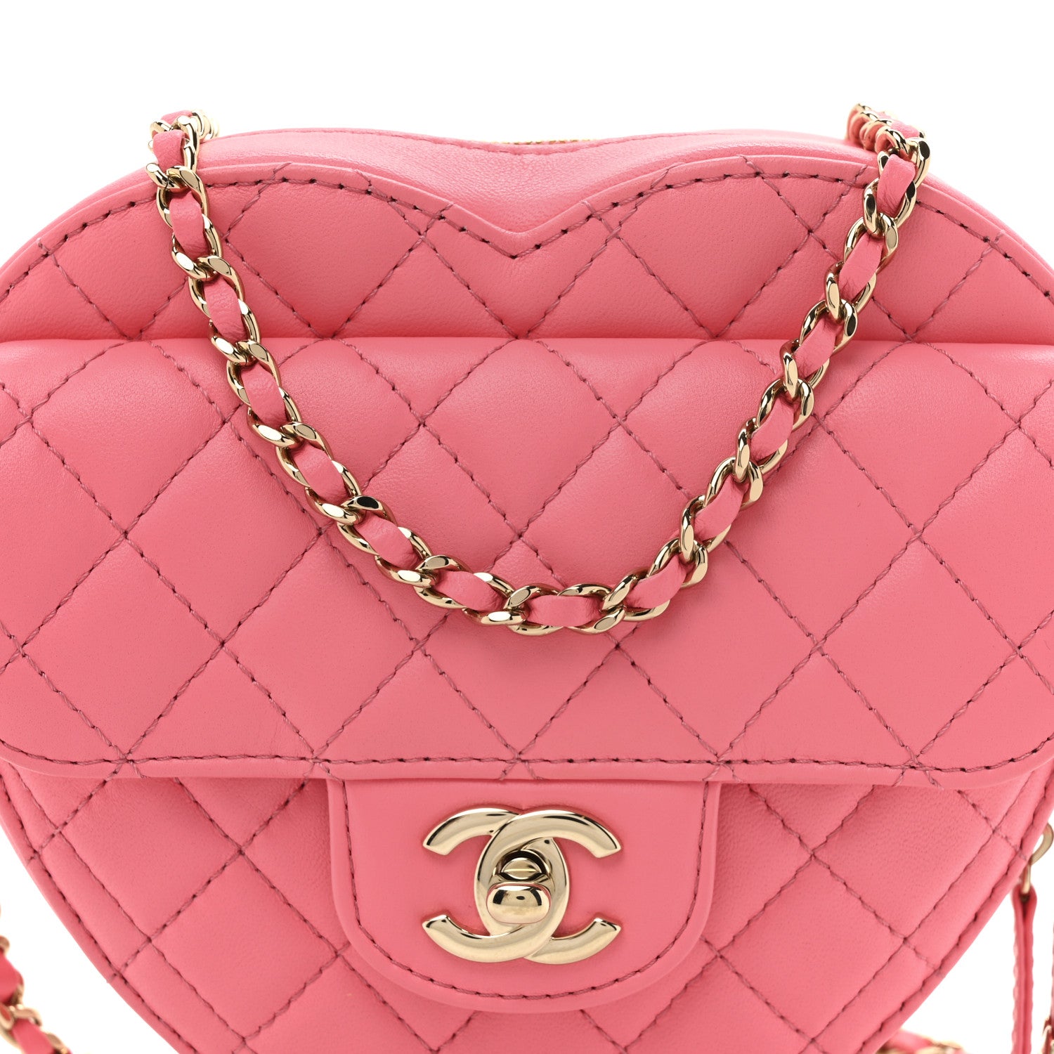 Chanel Lambskin Quilted CC In Love Heart Bag Pink 8 of 10
