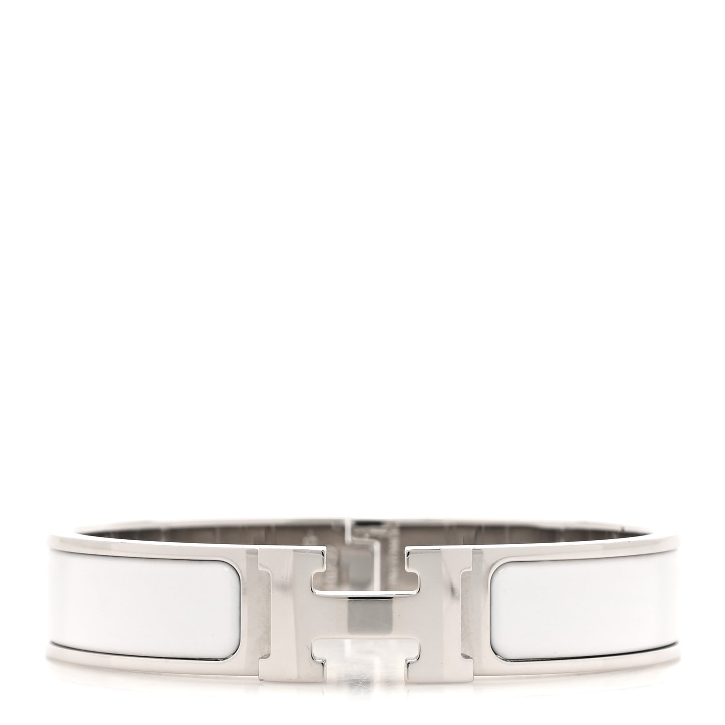Enamel Narrow Clic Clac H Bracelet PM White