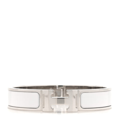 Hermes Enamel Narrow Clic Clac H Bracelet PM White 1 of 6