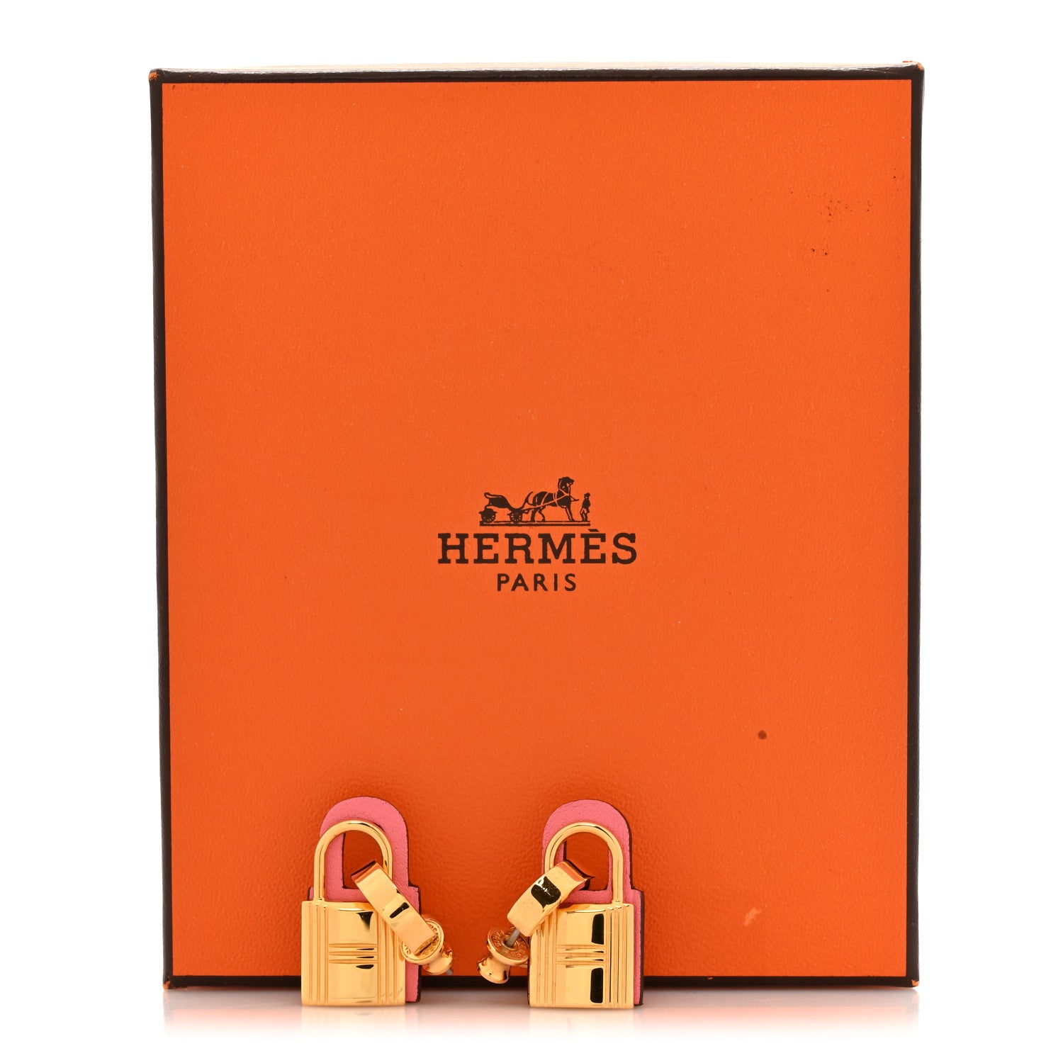 Hermes Gold Swift O'Kelly Earrings Rose Azalee 6 of 6
