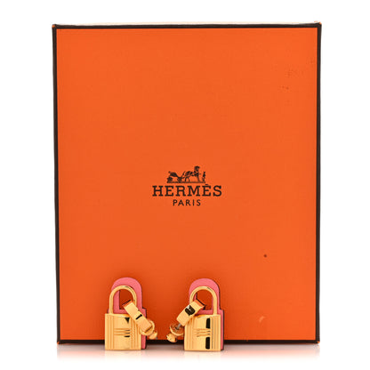 Hermes Gold Swift O'Kelly Earrings Rose Azalee 6 of 6