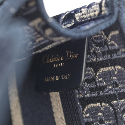 Christian Dior Velvet Oblique Embroidered Mini Book Tote Blue 6 of 11