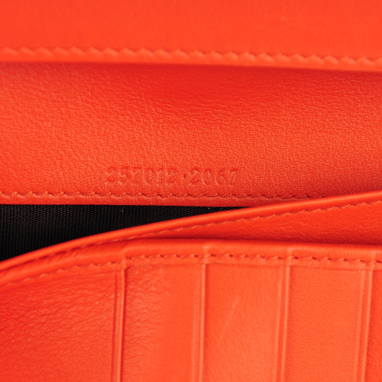 Gucci Monogram Margaux Calfskin Dice Continental Wallet Beige Ebony New Dark Orange 7 of 7