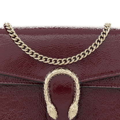Gucci Crinkled Patent Super Mini Dionysus Shoulder Bag Rosso Ancora Red 7 of 10