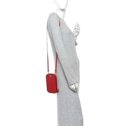 Prada Saffiano Triangle Phone Case Fuoco 2 of 12