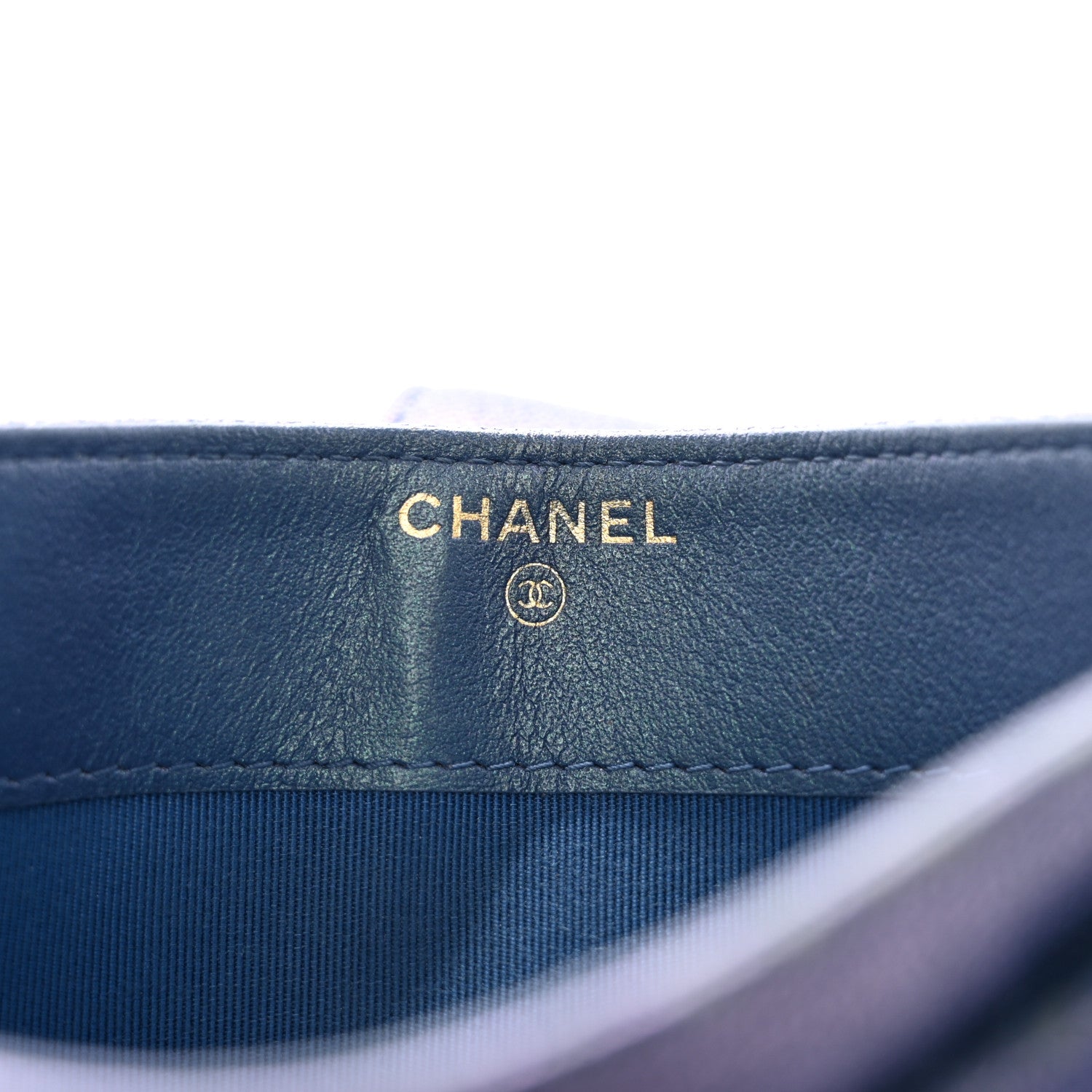 Chanel Iridescent Caviar Quilted Classic Strap Pouch Dark Blue 7 of 16