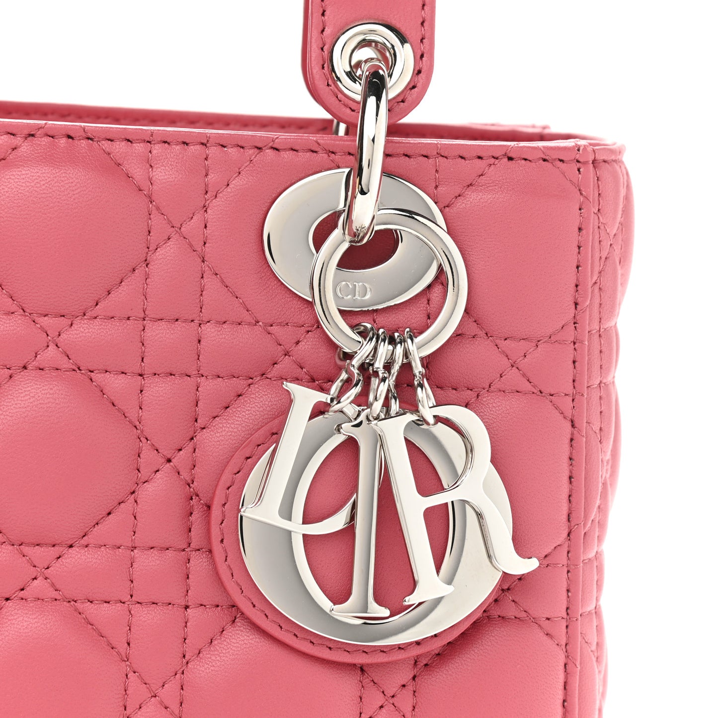 Lambskin Cannage Small My ABCDior Lady Dior Coral