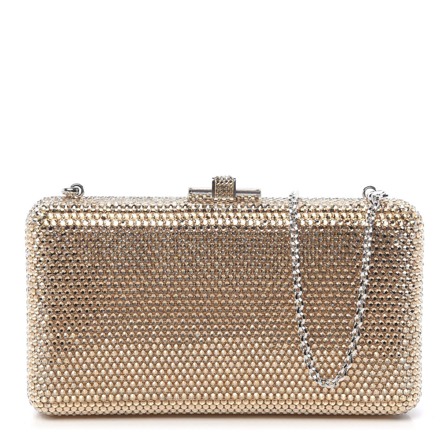 Swarovski Crystal Minaudiere Clutch Silver Gold