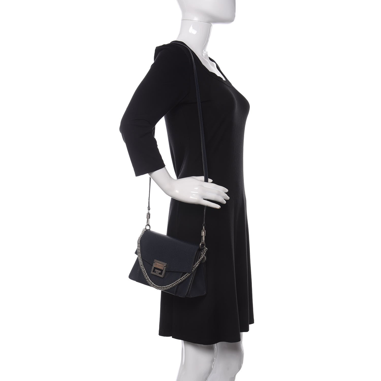 Givenchy Goatskin Small GV3 Shoulder Bag Dark Blue 2 of 14