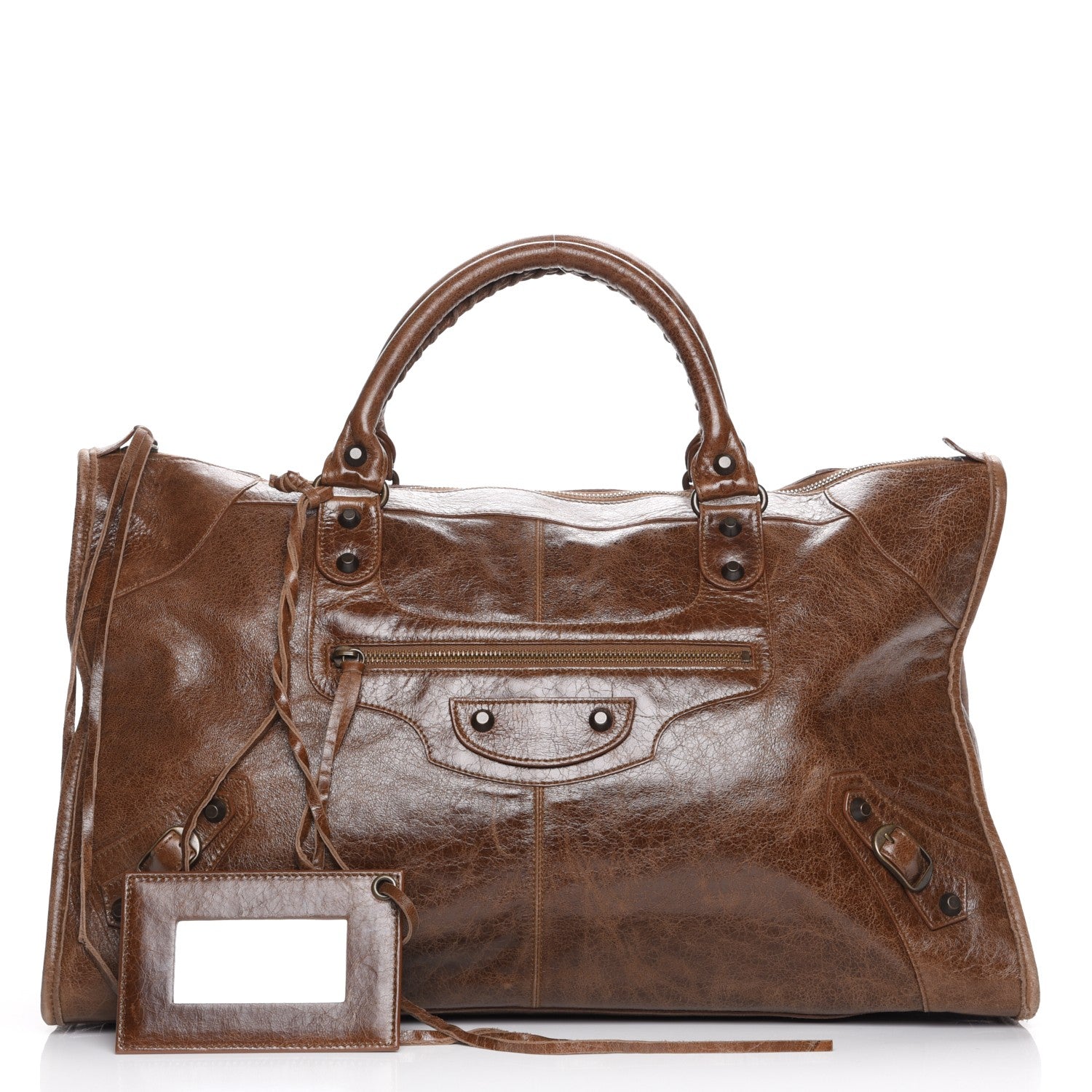 Balenciaga Agneau Classic Hardware Work Olive Brown 1 of 9