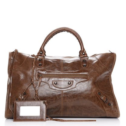 Balenciaga Agneau Classic Hardware Work Olive Brown 1 of 9
