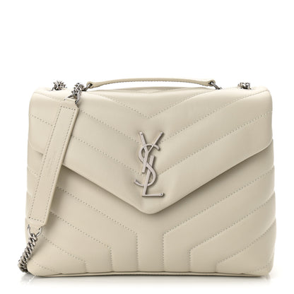 Saint Laurent Calfskin Y Quilted Monogram Small Loulou Chain Satchel Blanc Vintage 1 of 9