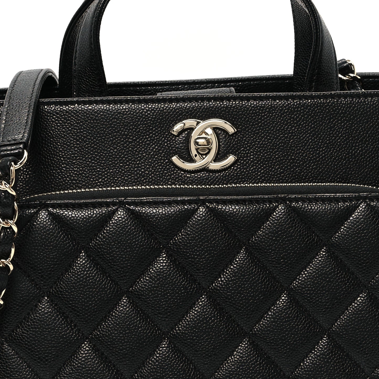 Caviar Quilted Small Business Affinity Shopping Bag Black