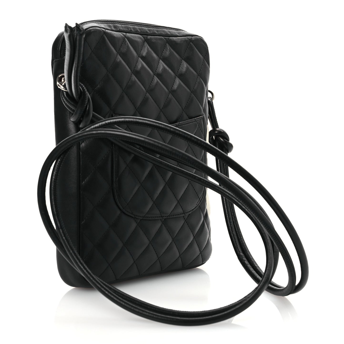 Calfskin Quilted Medium Cambon Messenger Black White