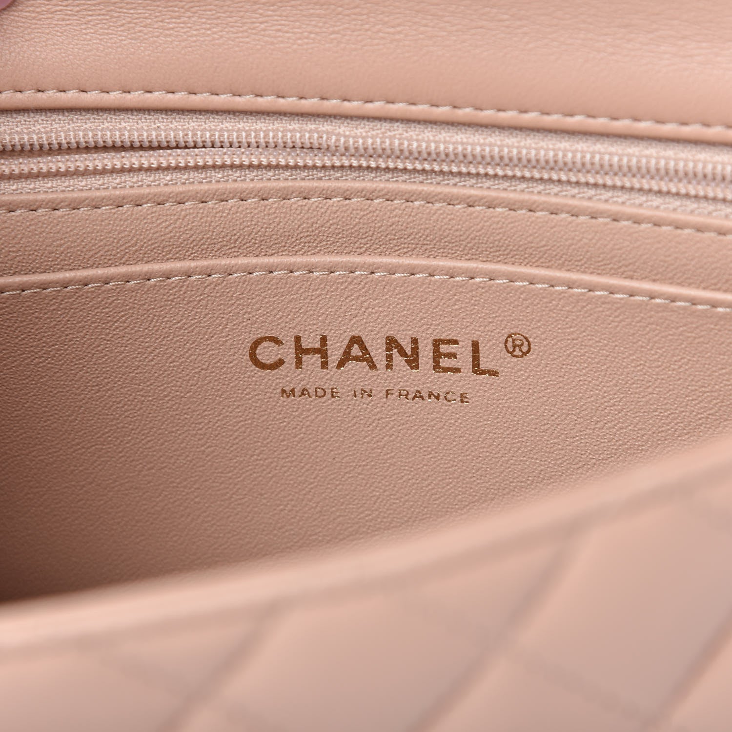 Chanel Lambskin Quilted Mini Top Handle Rectangular Flap Beige 8 of 11
