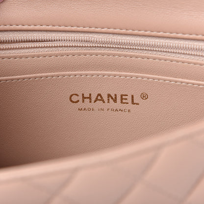 Chanel Lambskin Quilted Mini Top Handle Rectangular Flap Beige 8 of 11