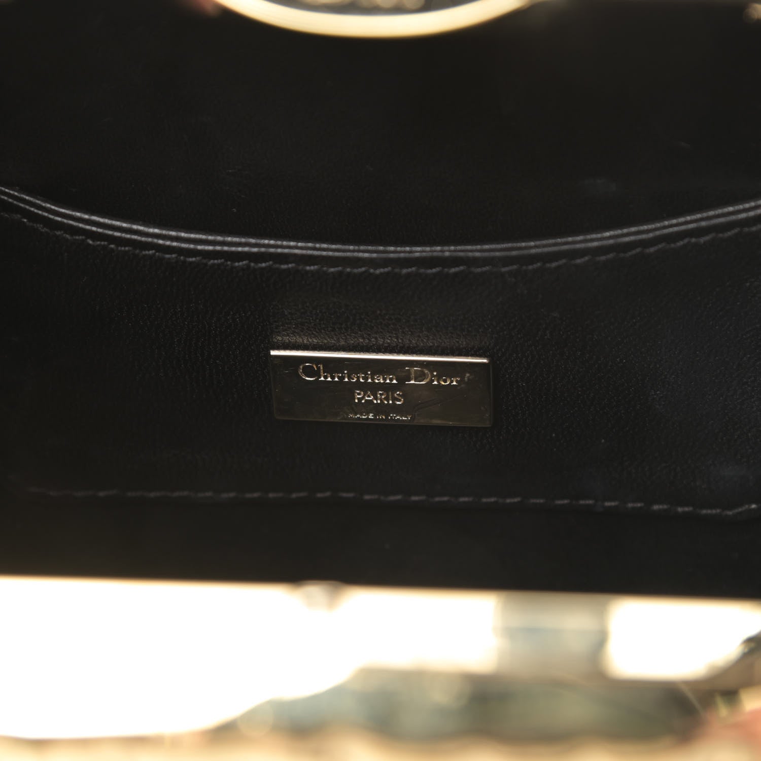 Christian Dior Metal Cannage Clutch Bag Gold 6 of 13