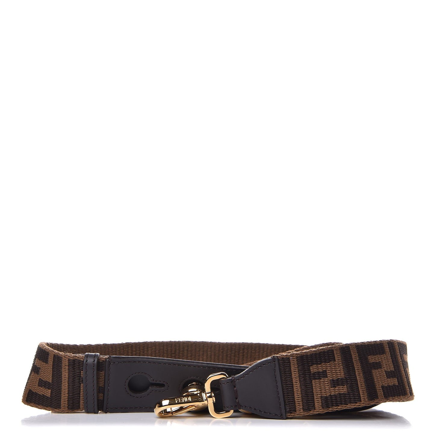 Ribbon Vitello Century FF 1974 Studded Strap You Fango Marrone Ebano