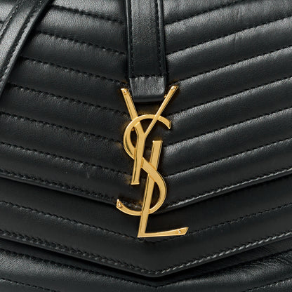 Saint Laurent Lambskin Matelasse Chevron Monogram Small Sulpice Bag Black 10 of 14