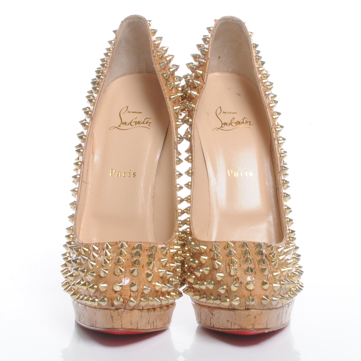 Christian Louboutin Cork Alti 160 Pumps 41.5 Natural Gold 2 of 6