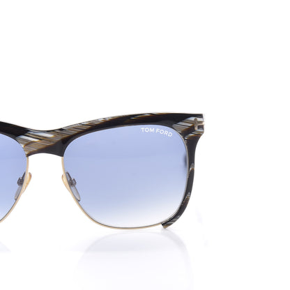Tom Ford Thea Sunglasses TF366 Blue Brown Horn 7 of 8