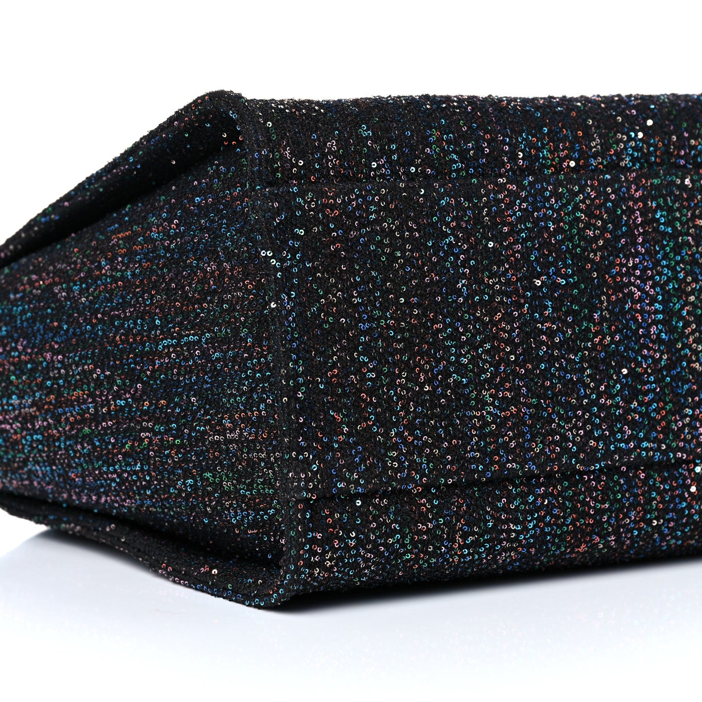 Calfskin Sequin Medium Deauville Tote Black